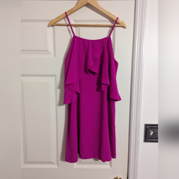 Mabel pink dress strappy ruffle accent size small - Picture 7 of 8